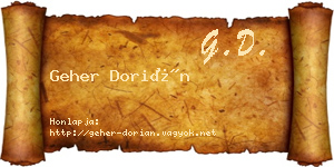 Geher Dorián névjegykártya